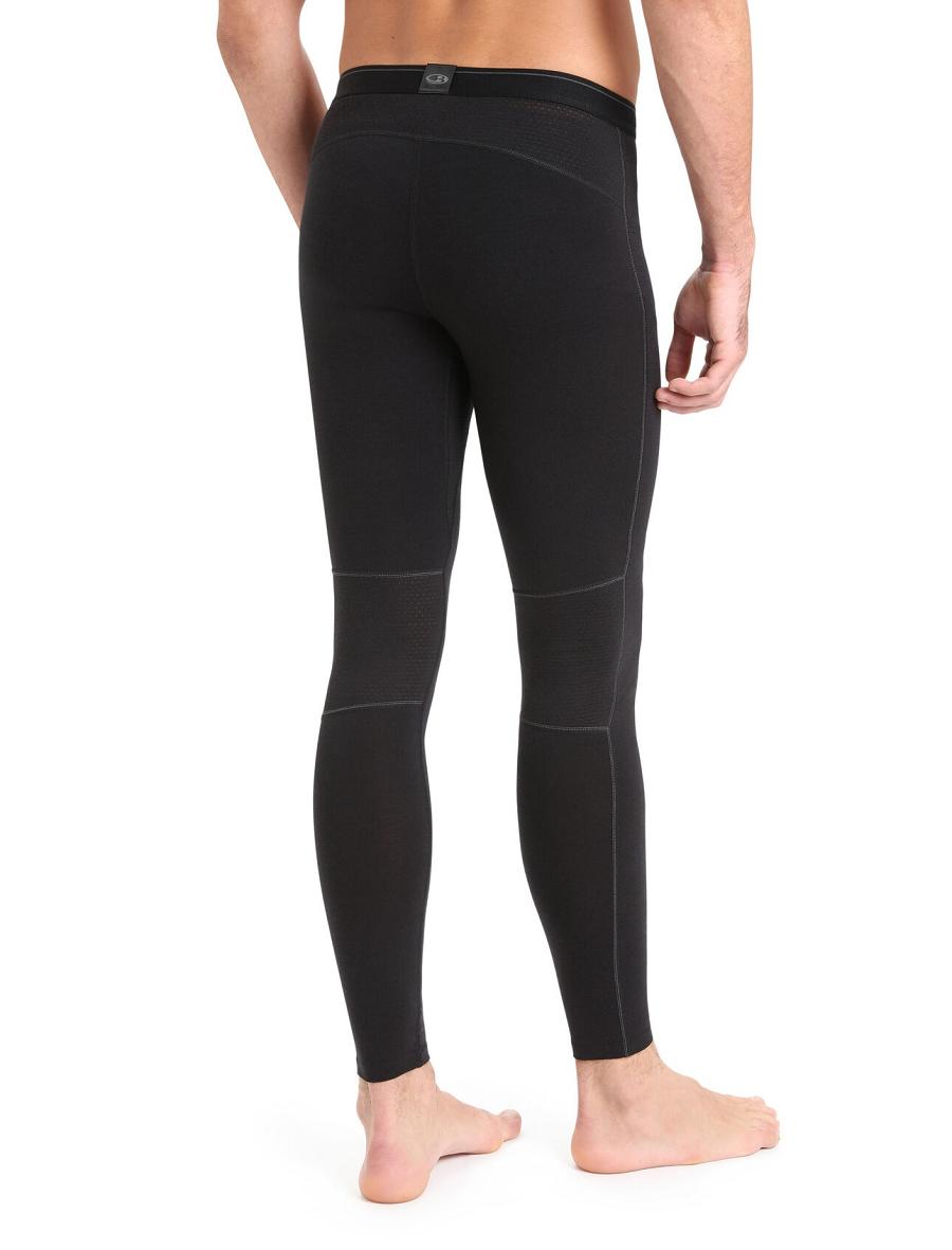 Black Men's Icebreaker BodyfitZone™ Merino 200 Zone Thermal Leggings | USA 1126ILHS